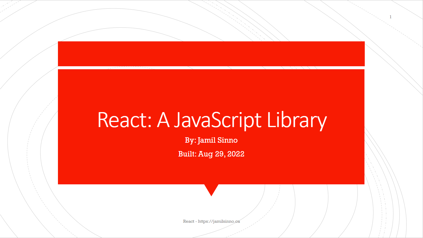 Picture titled React: A JavaScript Library
